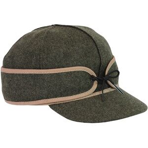 STORMT KROMER Green Wool Cap with Tan Trim